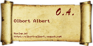 Olbort Albert névjegykártya