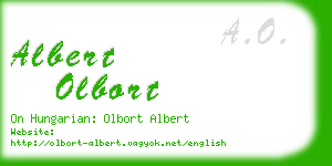 albert olbort business card